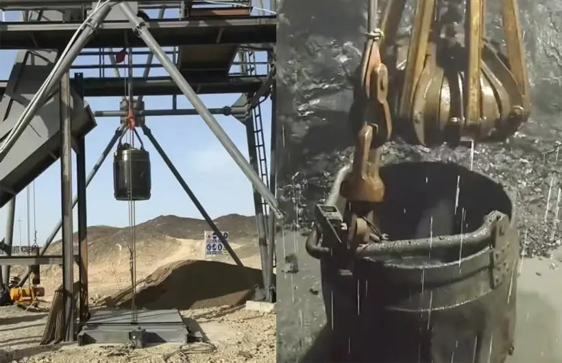 Mining Hook-Supported Hanging Bucket